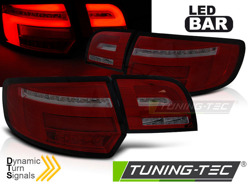 Tuning-Tec Voll LED Lightbar Rückleuchten für Audi A3 8P Sportback 04-08 rot/rauch mit dynamischem Blinker