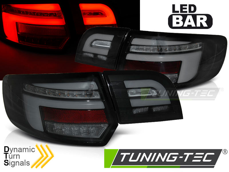 Tuning-Tec Voll LED Lightbar Rückleuchten für Audi A3 8P Sportback 04-08 schwarz mit dynamischem Blinker