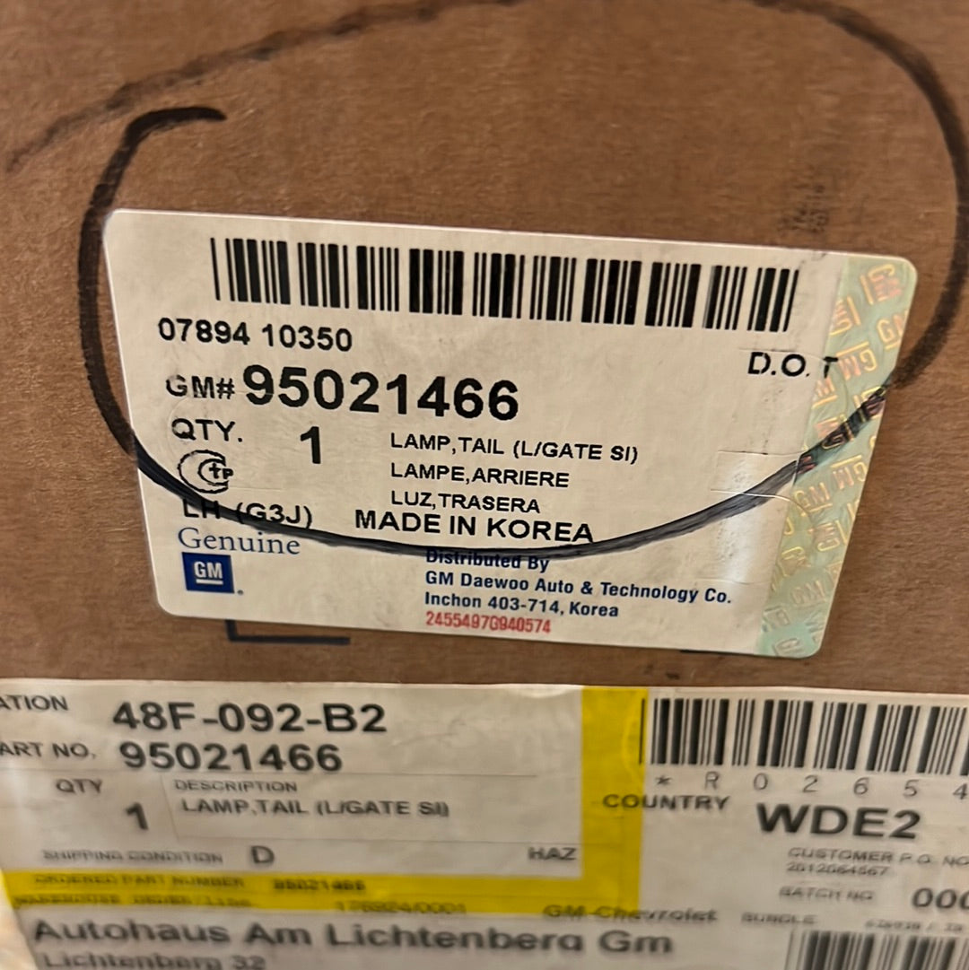 Original GM Chevrolet Rücklicht Links Orlando NEU 95021466