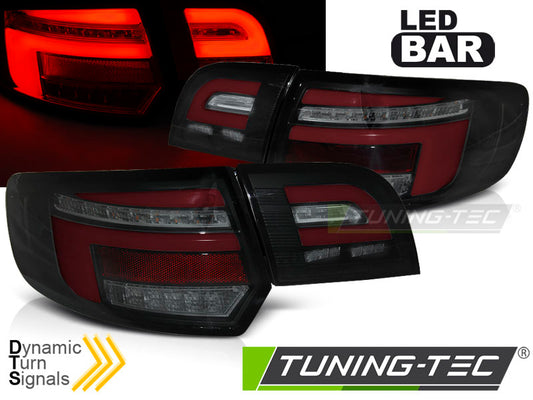 Tuning-Tec Voll LED Lightbar Rückleuchten für Audi A3 8P Sportback 08-12 schwarz mit dynamischem Blinker