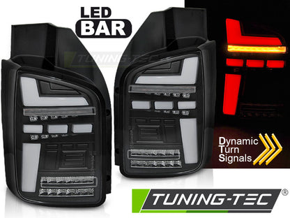 Tuning-Tec Voll LED Lightbar Rückleuchten für VW T6.1 20+ schwarz/klar mit dynamischen Blinker
