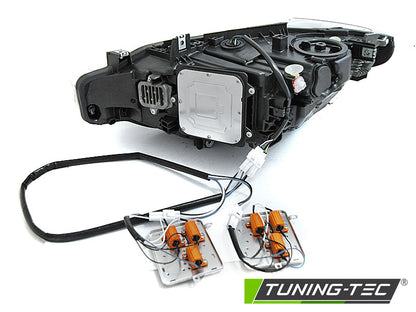 Tuning-Tec Voll LED Tagfahrlicht Angel Eyes Scheinwerfer für BMW 3er F30/F31 LCI 15-18 schwarz / chrom