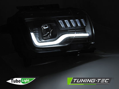 Tuning-Tec LED Tagfahrlicht Scheinwerfer für Chevrolet Camaro 09-13 schwarz mit dynamischem Blinker