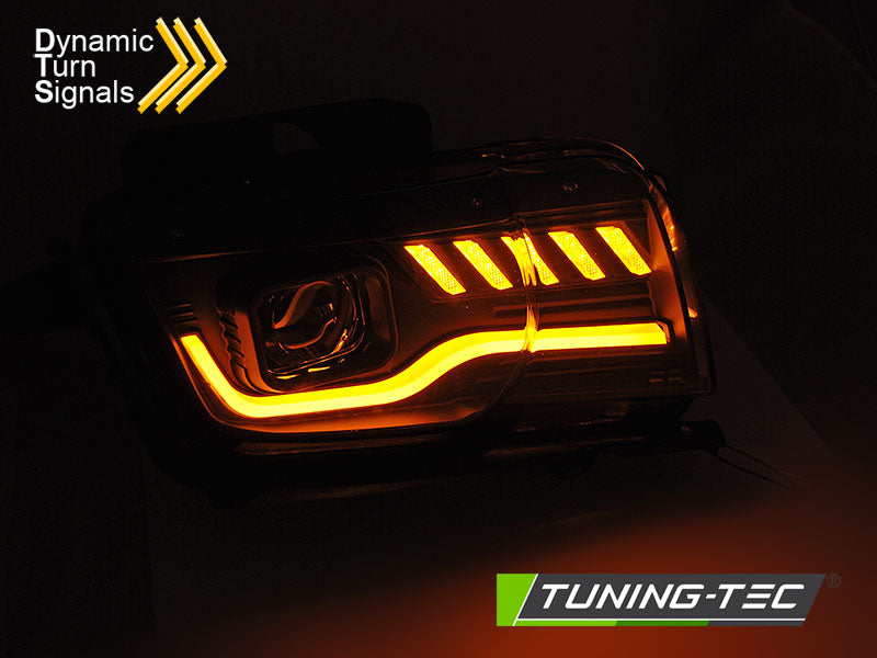 Tuning-Tec LED Tagfahrlicht Scheinwerfer für Chevrolet Camaro 09-13 schwarz mit dynamischem Blinker