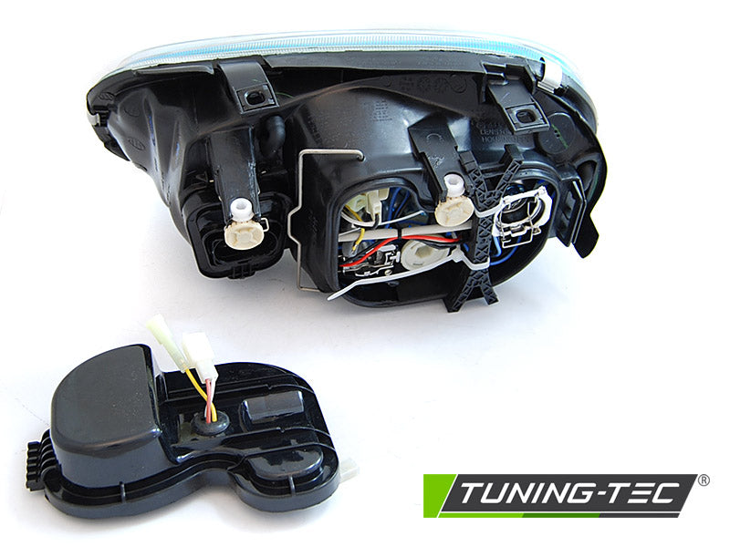 Tuning-Tec Angel Eyes Scheinwerfer für VW Golf 4 97-03 "Mirrorblue" mit NSW