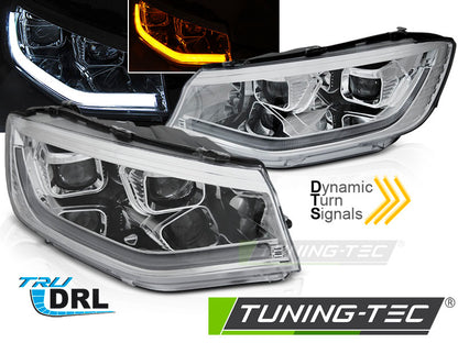 Tuning-Tec LED Tagfahrlicht Scheinwerfer für VW Caddy V/5 (SB) 20+ chrom dynamisch