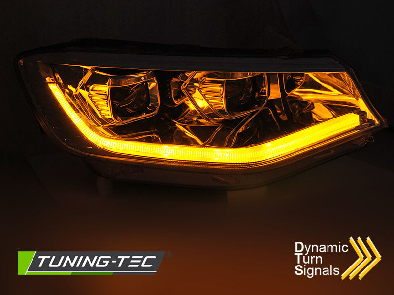 Tuning-Tec LED Tagfahrlicht Scheinwerfer für VW Caddy V/5 (SB) 20+ chrom dynamisch