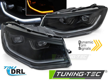 Tuning-Tec LED Tagfahrlicht Scheinwerfer für VW Caddy V/5 (SB) 20+ schwarz dynamisch