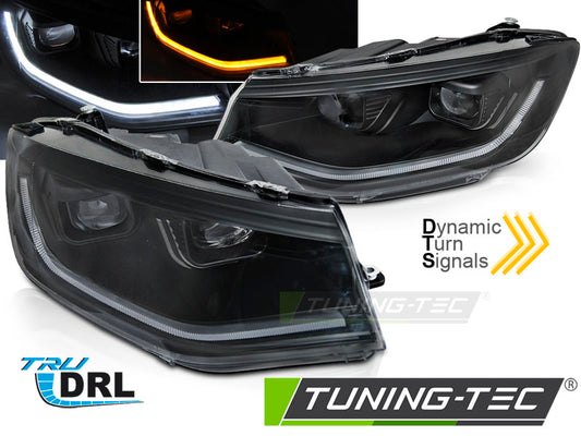 Tuning-Tec LED Tagfahrlicht Scheinwerfer für VW Caddy V/5 (SB) 20+ schwarz dynamisch