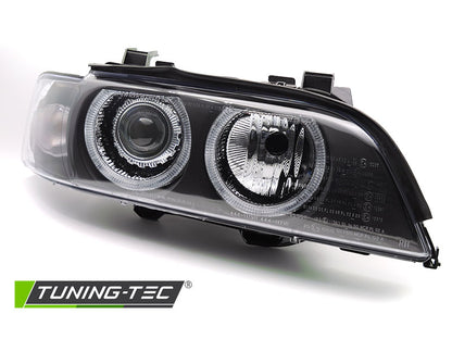 Tuning-Tec Xenon Angel Eyes Scheinwerfer für BMW 5er E39 Facelift (LCI) 00-03 schwarz (DEPO)