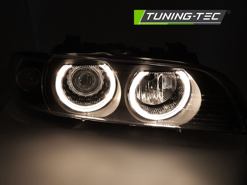 Tuning-Tec Xenon Angel Eyes Scheinwerfer für BMW 5er E39 Facelift (LCI) 00-03 schwarz (DEPO)
