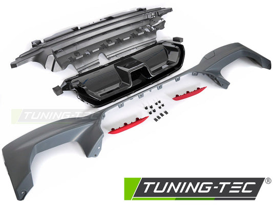 Tuning-Tec Heck Diffusor + Mitteilteil (Hochglanzschwarz) für BMW 5er LCI G30/G31 Limo./Touring 20-23