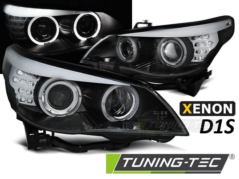 Tuning-Tec Xenon D1S Angel Eyes Scheinwerfer für BMW 5er E60/E61 05-07 schwarz
