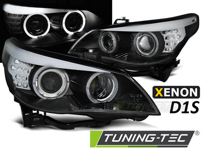 Tuning-Tec Xenon D1S Angel Eyes Scheinwerfer für BMW 5er E60/E61 05-07 schwarz