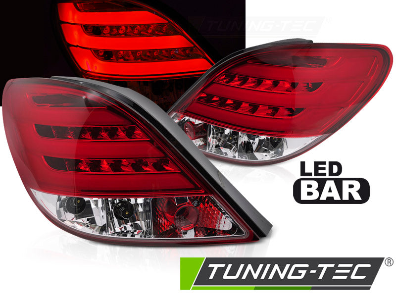Tuning-Tec LED Lightbar Rückleuchten für Peugeot 207 06-09 rot/weiß