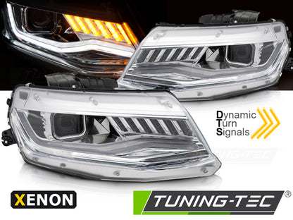 Tuning-Tec Xenon LED Tagfahrlicht Scheinwerfer für Chevrolet Camaro 16-18 chrom dynamisch