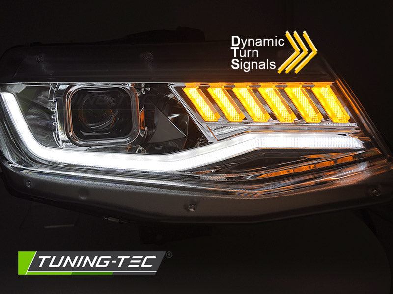 Tuning-Tec Xenon LED Tagfahrlicht Scheinwerfer für Chevrolet Camaro 16-18 chrom dynamisch