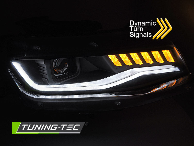 Tuning-Tec Xenon LED Tagfahrlicht Scheinwerfer für Chevrolet Camaro 16-18 schwarz dynamisch
