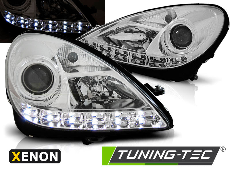 Tuning-Tec Xenon Tagfahrlicht-Optik Scheinwerfer für Mercedes Benz SLK R171 04-11 chrom