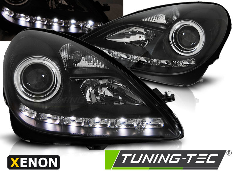 Tuning-Tec Xenon Tagfahrlicht-Optik Scheinwerfer für Mercedes Benz SLK R171 04-11 schwarz