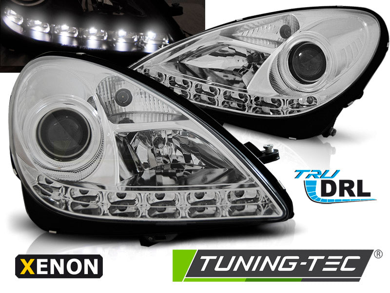 Tuning-Tec Xenon Tagfahrlicht-Optik Scheinwerfer für Mercedes Benz SLK R171 04-11 chrom