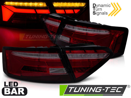 Tuning-Tec Voll LED Rückleuchten für Audi A5 Facelift 11-16 rot/rauch mit dyn. Blinker