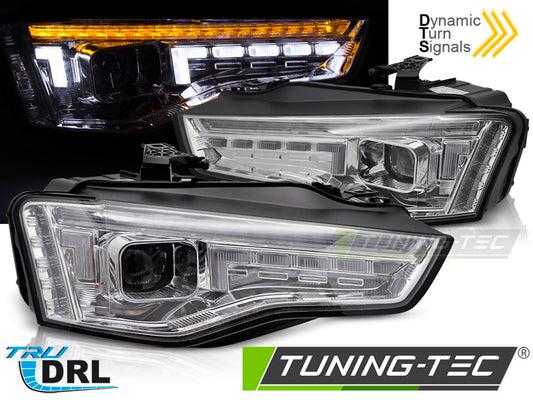 Tuning-Tec Xenon LED Tagfahrlicht Scheinwerfer Set für Audi A5 Facelift 11-16 Chrom mit dyn. Blinker