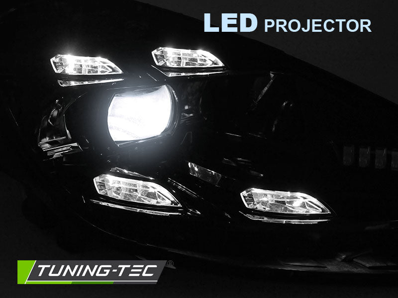 Tuning-Tec Voll LED Tagfahrlicht Scheinwerfer für Porsche Cayenne 92A 10-15 schwarz