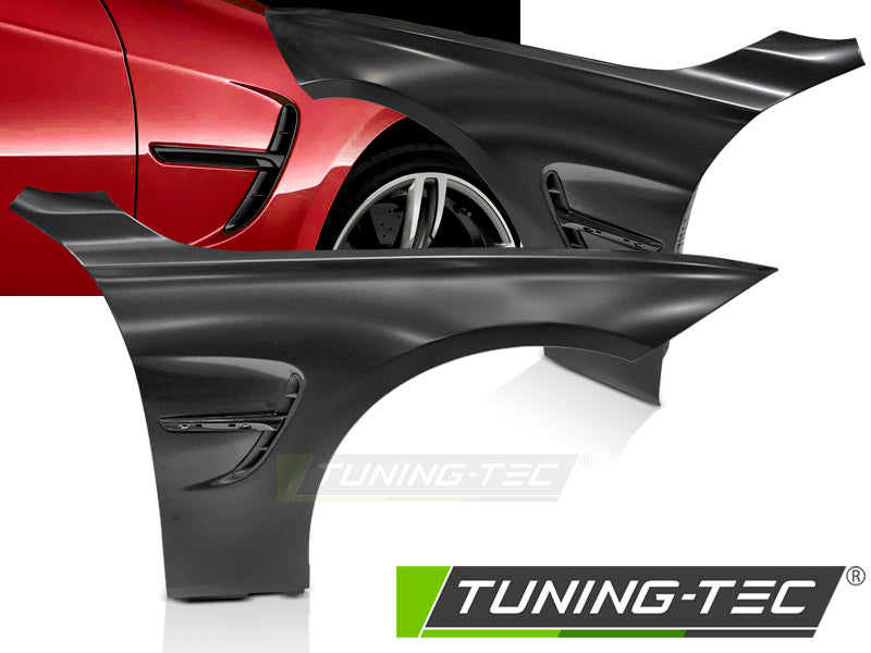 Tuning-Tec Kotflügel Vorn (links+rechts) für BMW 3er F30/F31 11-18 mit Lufteinlässen Hochglanz schwarz
