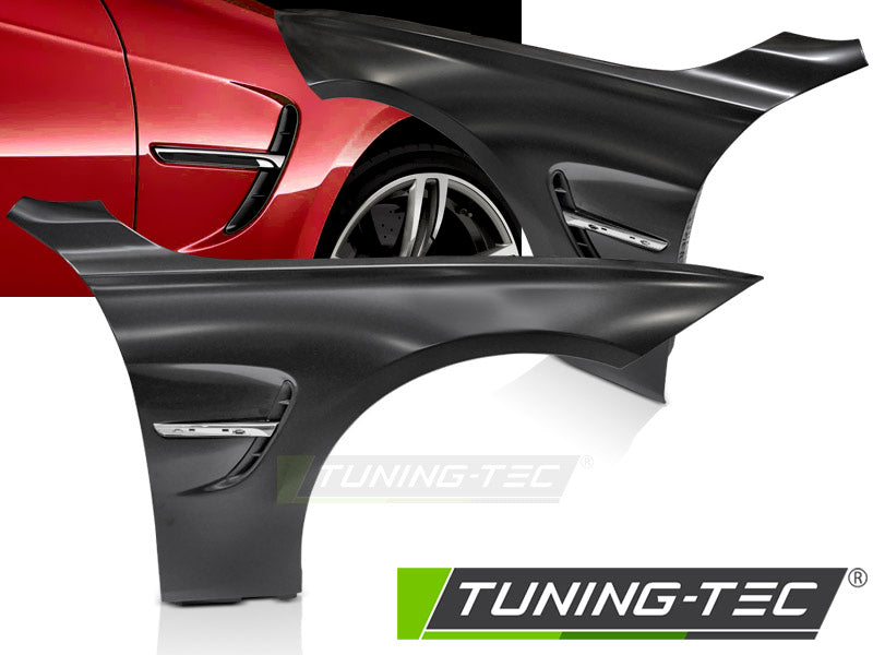 Tuning-Tec Kotflügel Vorn (links+rechts) für BMW 3er F30/F31 11-18 mit Lufteinlässen Chrom Optik