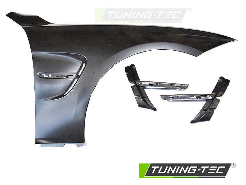 Tuning-Tec Kotflügel Vorn (links+rechts) für BMW 3er F30/F31 11-18 mit Lufteinlässen Chrom Optik