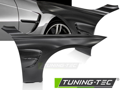 Tuning-Tec Kotflügel Vorn (links+rechts) für BMW 4er F32 / F33 /F36 13-19 mit Lufteinlässen Hochglanz schwarz