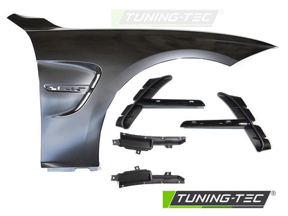 Tuning-Tec Kotflügel Vorn (links+rechts) für BMW 4er F32 / F33 /F36 13-19 mit Lufteinlässen Hochglanz schwarz