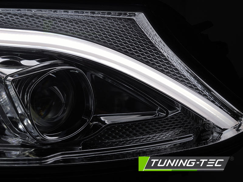 Tuning-Tec LED Tagfahrlicht Scheinwerfer für Mercedes Benz C-Klasse W205 14-18 chrom mit dyn. Blinker
