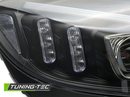 Tuning-Tec LED Tagfahrlicht Scheinwerfer für Mercedes Benz C-Klasse W205 14-18 schwarz mit dyn. Blinker