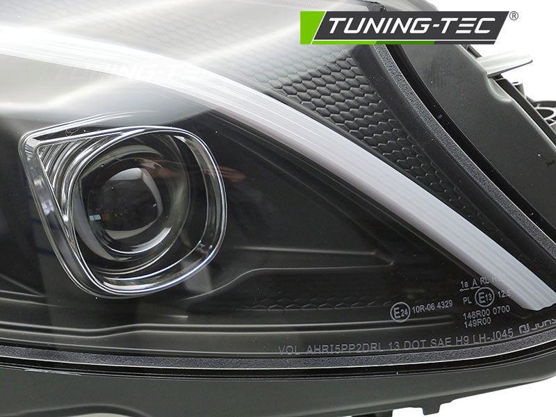 Tuning-Tec LED Tagfahrlicht Scheinwerfer für Mercedes Benz C-Klasse W205 14-18 schwarz mit dyn. Blinker