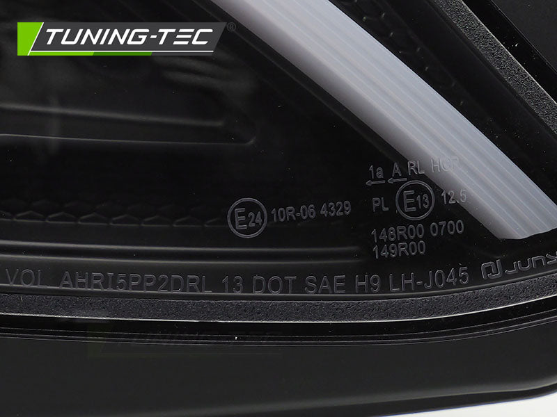 Tuning-Tec LED Tagfahrlicht Scheinwerfer für Mercedes Benz C-Klasse W205 14-18 schwarz mit dyn. Blinker