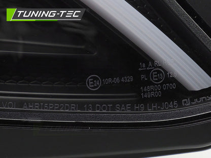 Tuning-Tec LED Tagfahrlicht Scheinwerfer für Mercedes Benz C-Klasse W205 14-18 schwarz mit dyn. Blinker