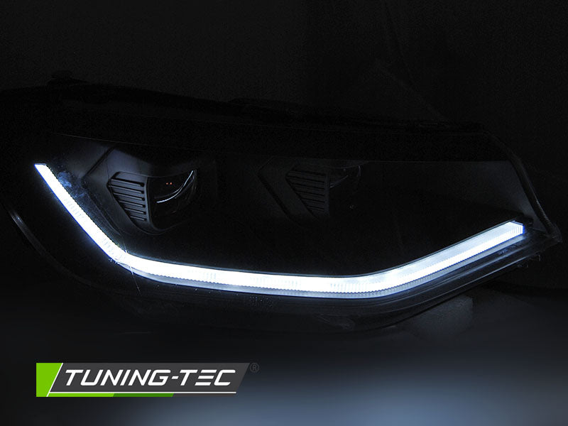 Tuning-Tec Voll LED Tagfahrlicht Scheinwerfer Set für VW Caddy V/5 (SB) 20+ schwarz mit dyn. Blinker