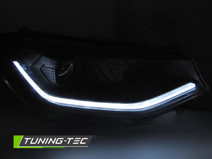 Tuning-Tec Voll LED Tagfahrlicht Scheinwerfer Set für VW Caddy V/5 (SB) 20+ schwarz mit dyn. Blinker