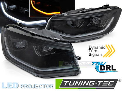 Tuning-Tec Voll LED Tagfahrlicht Scheinwerfer Set für VW Caddy V/5 (SB) 20+ schwarz mit dyn. Blinker