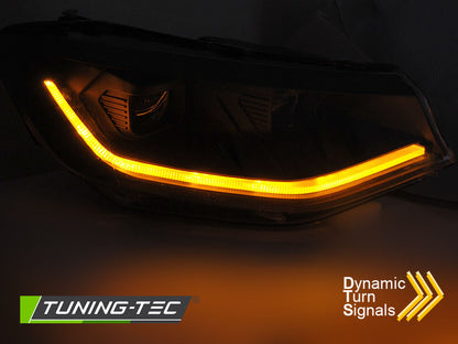 Tuning-Tec Voll LED Tagfahrlicht Scheinwerfer Set für VW Caddy V/5 (SB) 20+ schwarz mit dyn. Blinker