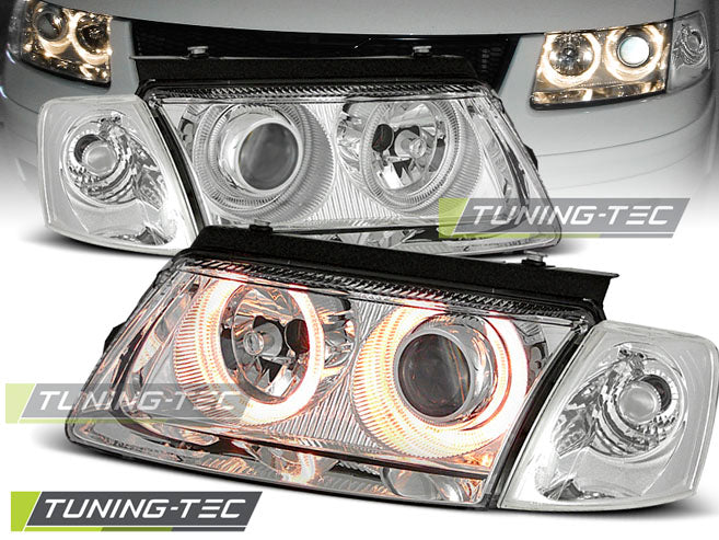 Tuning-Tec Angel Eyes Scheinwerfer für VW Passat 3B (B5) 96-00 chrom