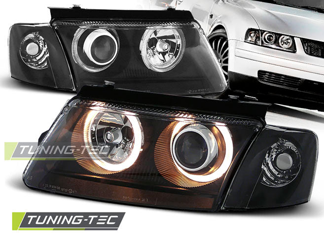 Tuning-Tec Angel Eyes Scheinwerfer für VW Passat 3B (B5) 96-00 schwarz