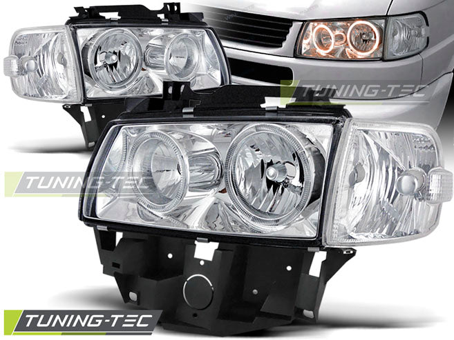 Tuning-Tec Angel Eyes Scheinwerfer für VW T4 Bus 96-03 (langer Vorderwagen) chrom