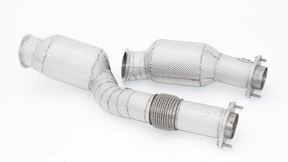 Friedrich Motorsport 2x76mm Downpipe mit 200 Zellen Motorsport-Kat. Edelstahl