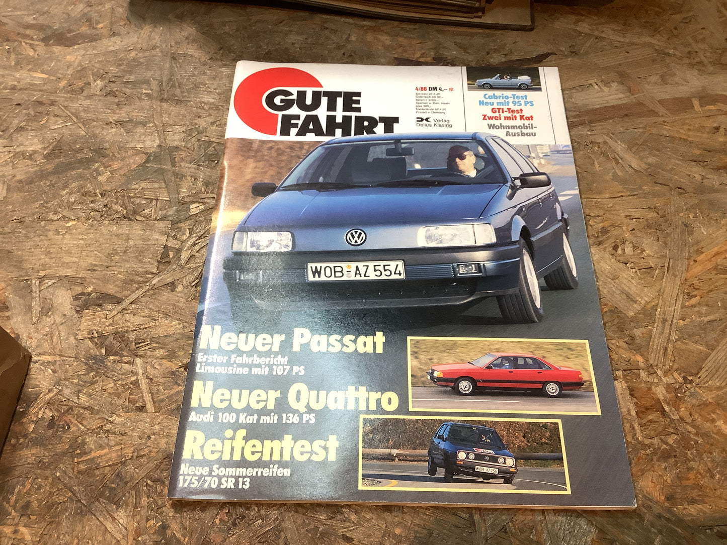 Gute Fahrt Neuer Passat, Neuer Quattro, Reifentest Ausgabe 4/88