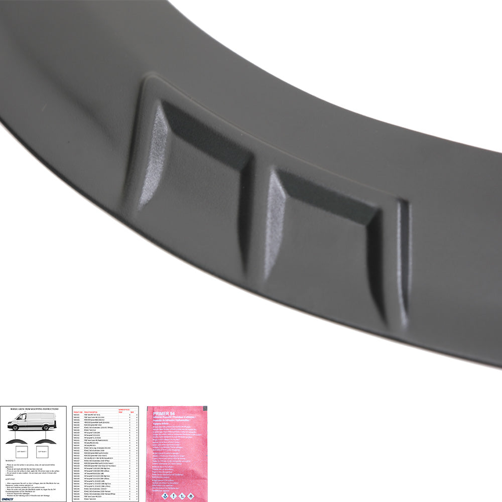 WA03.049 - Radlaufverkleidungen passend für Ford Transit Custom Mk2 2023+ Matt Schwarz