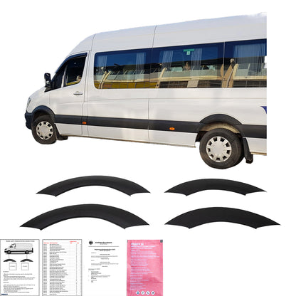 Radhausverkleidungen passend für MERCEDES Sprinter W906 Facelift 2014-2018 mit ABE TÜV Matt Schwarz