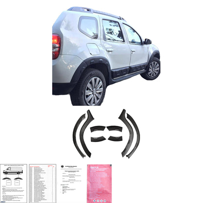 Radlaufverkleidungen passend für Dacia Duster Serie 1 2010-2017 Off-Road mit ABE TÜV Matt Schwarz